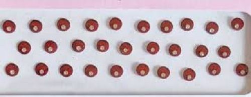 Simple Maroon Clour Fancy Round Kumkum Bindis For Women 