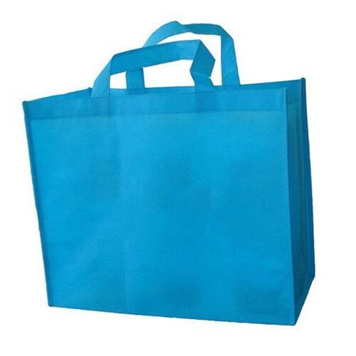 Multi Purpose Nature Friendly Loop Handle Blue Non Woven Carry Bags For Shopping