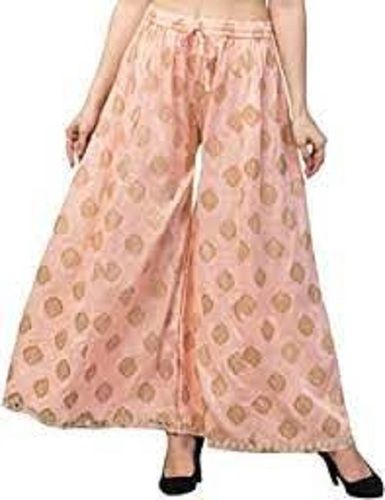 Peach Modern Indian Ethnic Printed Pattern Ladies Breathable Cotton Palazzo