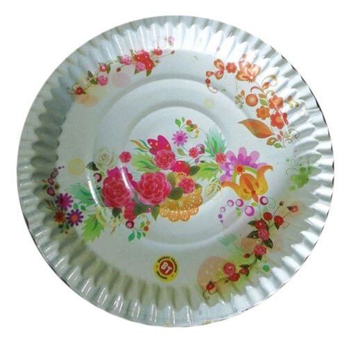 Lightweight Multipurpose And Multiuse Printed Disposable Paper Plate, 12 Inches