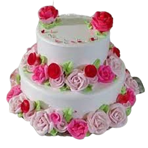 Fresh Beautifully Decorate Vanilla Frosting Birthday Cake