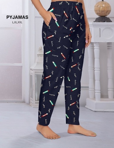 Cotton Printed Night Pants For Women - Blue at Rs 550.00, Ladies Night  Dress