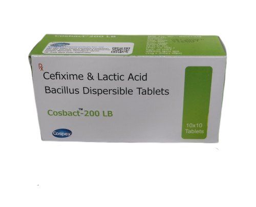Cefixime And Lactic Acid Bacillus Dispersible Tablets,200Mg 10X10 Tablets Cospex General Medicines