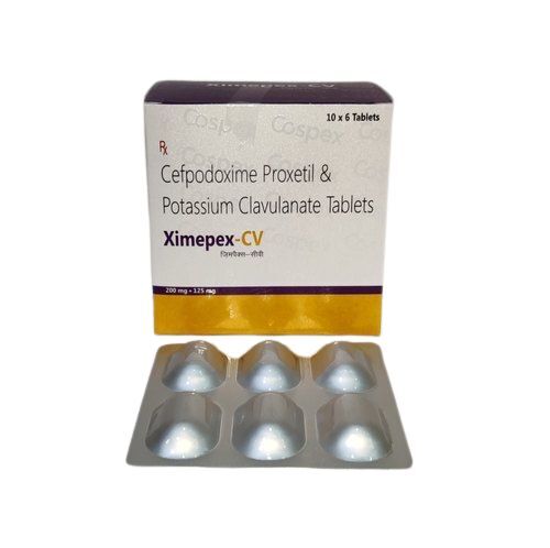 Ximepex CV 200mg + 125mg Tablets - Antibiotic with Cefpodoxime Proxetil and Clavulanate, Treatment for Respiratory Tract Infections, 10x10 Pieces, Cool and Dry Storage
