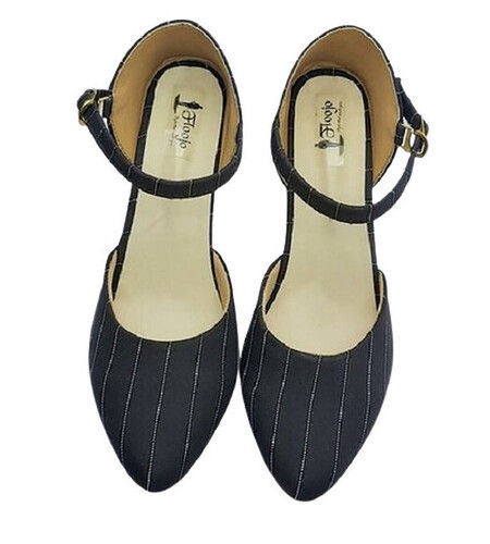 Leather Ladies Breathable Fancy Black Sandals