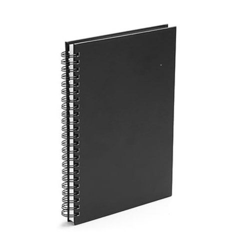 Rectangle Rectangular Shape A4 Golden Black Paper Spiral 5 Subject Notebook