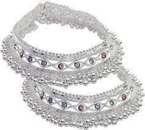 Womens Beautiful Sterling Silver Elegant Fancy Patterned Stylish Anklets Size: All