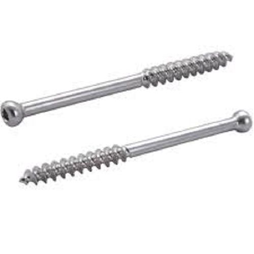 Sliver Stainless Steel Cannulated Cancellous Screw For Clinical And Hospital Uses