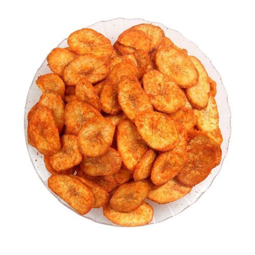 Long Shelf Life Dried Chips Teatime Salty Spicy Fried Flavour Masala Banana Chips  Packaging Size: 200Gm