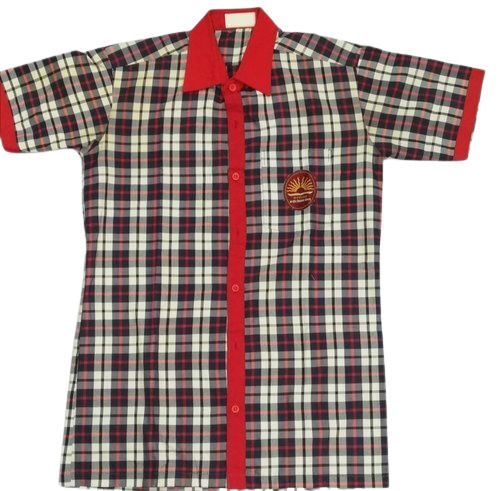 Breathable And Washable Printed Logo Style Cotton Central School Boys Uniform Shirt Age Group: 15-18