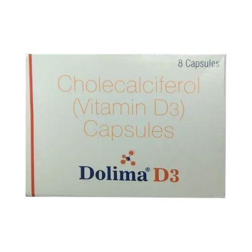 Contains Vitamin-D Cholecalciferol Dolima D3 Pharmaceutical Capsule 8'S General Medicines