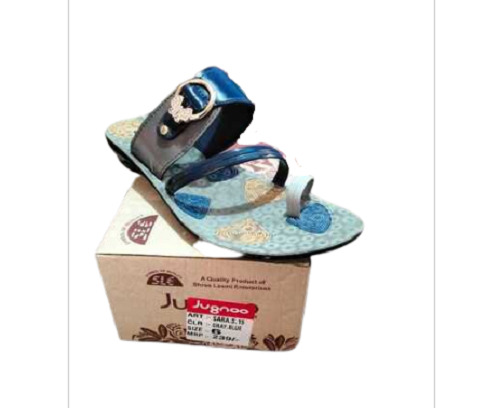 PU साइज़ 6 कैज़ुअल वियर आरामदायक और हल्के वज़न के कैज़ुअल वियर ग्रे ब्लू लेडीज़ स्लिपर