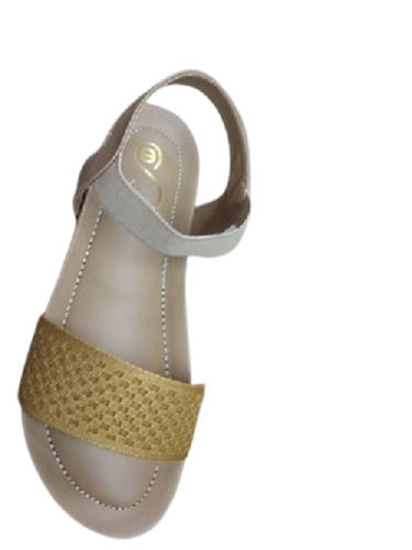 Golden Non Slip Light Weight Soft Comfortable Regular Wear Flat Reggine Ladies Sandals