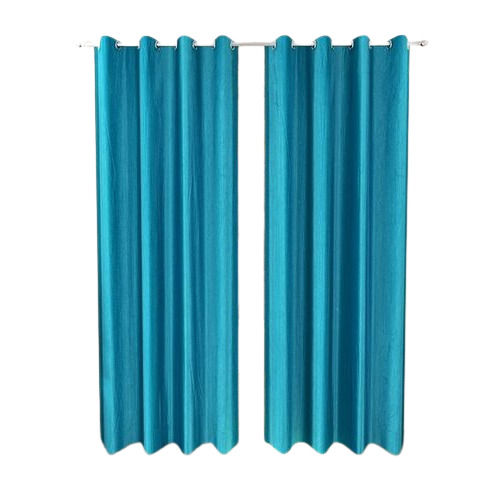 Sky Blue Shining Colour 9 Feet Home Decor Solid Plain Pattern Long Door Curtains