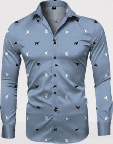 Mens Comfortable Skin Friendly Breathable Printed Cotton Shirts For Summer Wear