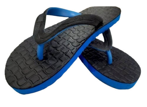 Black And Blue Pvc Rubber Light Weight Durable Water Resistance Slipper Sole