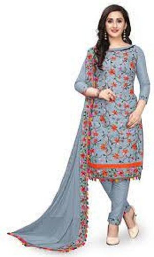 Grey And Red 3-4Th Sleeve Comfortable Skin Friendly Beautiful Fashionable Printed Pattern Cotton Kurti