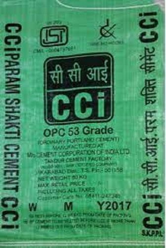 Moisture Resistant Good Plasticity Quickly Fixable Highly Effective Cci Opc 53 Grade Cement Bending Strength: 50 Mpa