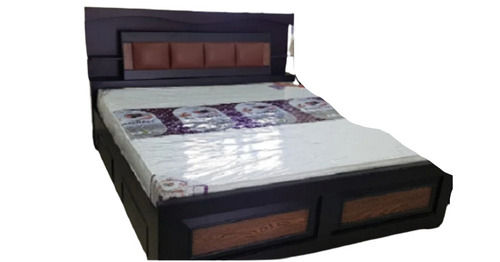 Handmade Tyra Storage Queen Size Brown Rectangular Wooden Double Bed