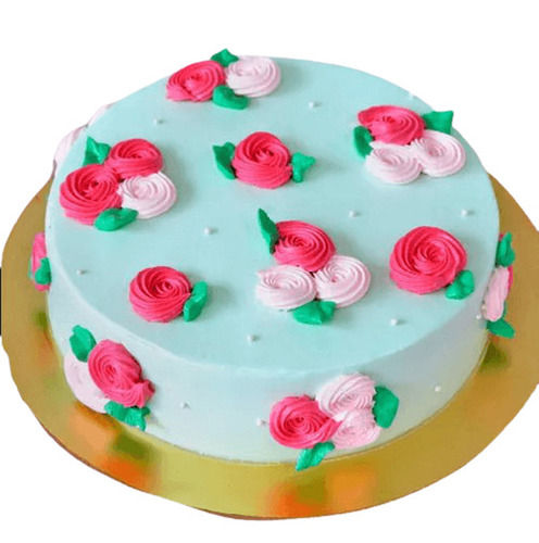 Hygienically Prepared Fluffy Delicious And Sweet Rich Fresh Flower Design Cake Weight: 1  Kilograms (Kg)