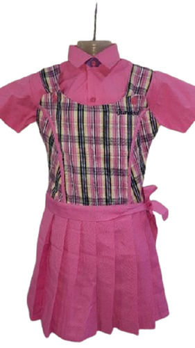 Pure Cotton Fabric Spread Collar Style School Uniforms For Girls Age Group: 7 To 14