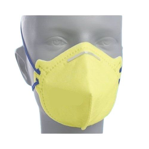 Yellow Soft Elsatic Strap Safety Mask