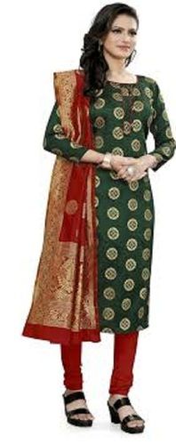 Cool Pass Beautifully Designed Breathable Casual Wear Ladies Silk Churidar Suits For Women