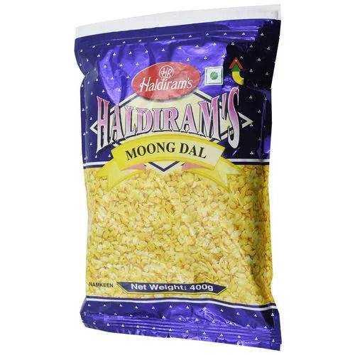 Haldirams Moong Dal Namkeen With Crunchy And Salty Spicy Flavor Carbohydrate: 53.2 Grams (G)