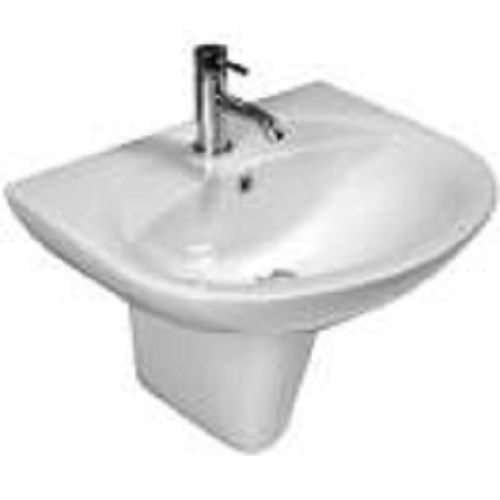 White 408 X 349 Mm Wall Mounted Glossy Finish Crack-Resistant Ceramic Wash Basin