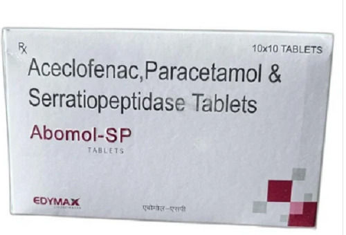 Abomol Sp Aceclofenac Paracetamol And Serratiopeptidase 10 X 10 Tablet सामान्य दवाएं