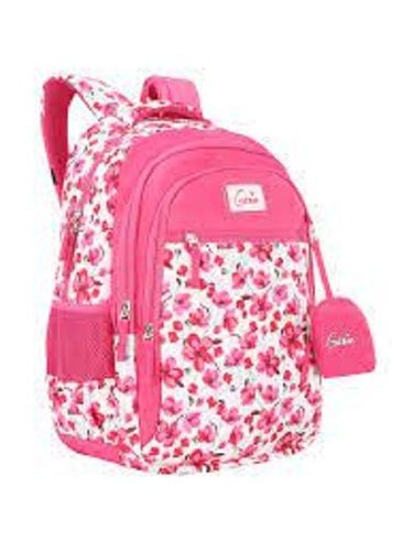 Pink Stylish Look Lightweight And Water Proof Designer Printed School Bags