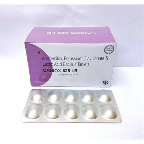 Caniox Lb 625 Mg Amoxicillin Potassium Clavulante Tablets, 10X10 Pack Grade: Medicinal