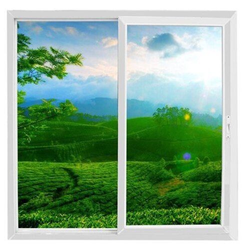 Long Lasting And Durable White Rectangular Upvc Aluminum Sliding Window, 2 Feet  Screen Netting Material: Fiberglass