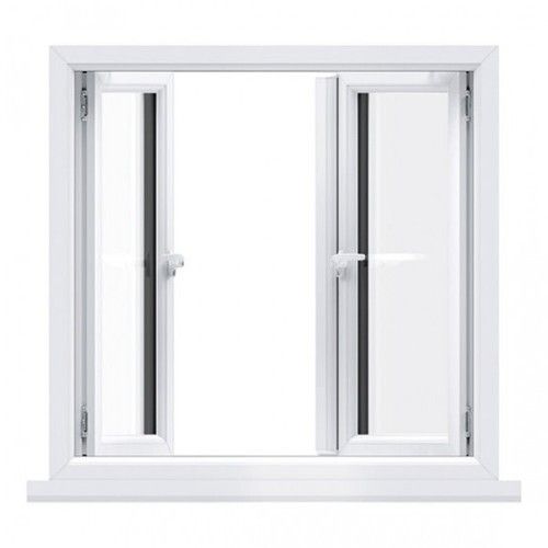 White Rectangular With Powder Coated Finish Stainless Steel Glass Window, 2 Feet  Application: For Window Fittings