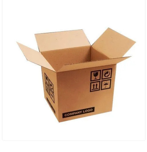 Corrugated Boxes - 3 Mm Thick, 5 Kg Capacity, Brown and Black Printed Design | Lightweight, Durable, Easy-to-Carry, Adhesive Tape Included