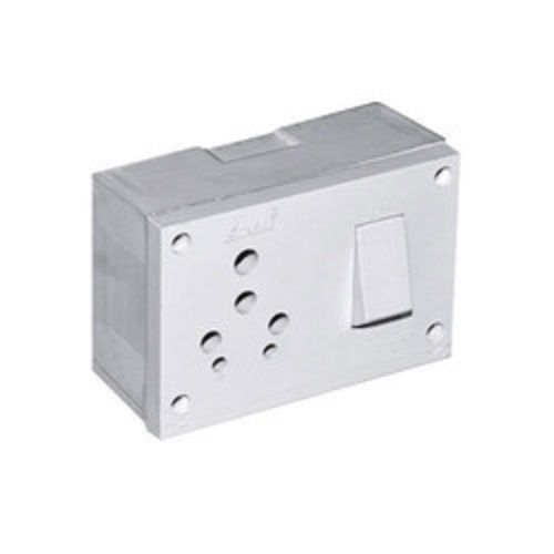 15 Ampere Current Rating White High Plastic Modular Square Shape Switch Box