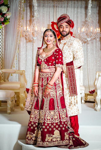 Iqra Aziz Pakistani Bridal Royal Red Exclusive Silk Lehenga Choli SHRM –  ShreeFashionWear