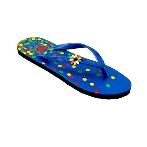 एक्स्ट्रा सॉफ्ट कम्फर्ट ब्लू और मल्टी डॉटेड प्रिंटेड वुमन स्लिपर्स