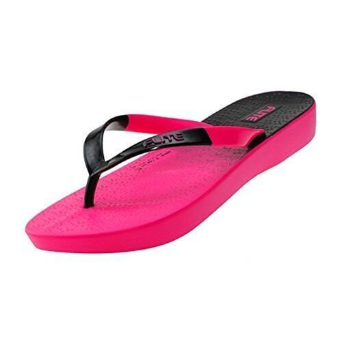 Pink Flexible Pinkish Black Rubber Slipper For Ladies 