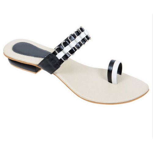 Soft Sole And Comfortable Black And Cream Colour Sandals For Girls 