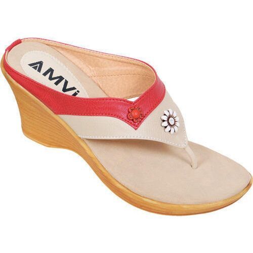 Skin And Red Water Proof Stylish Design Casual Padded Amvi Women Slipper