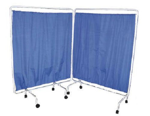 Plain Simple Cotton Light Weight Blue Full Sized Hospital Curtain