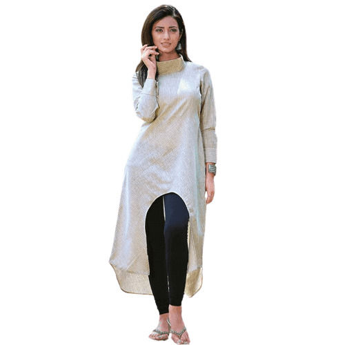 Pure Cotton Material Breathable And Comfortable Long Designer Kurti For Casual Wear