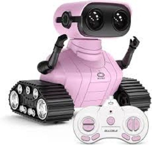 Light Pink And Black Pvc Lightweight Long Lasting Kids Plastic Robot Toy