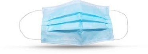 Blue Rectangular Shape Soft Pure Cotton Face Mask For Protect From Dust 