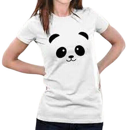 Round Neckline Short Sleeve Printed T Shirt For Ladies