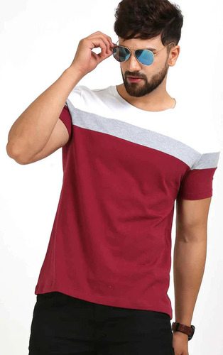 Cotton Round Neck T-Shirt - Medium Large XL | Short Sleeves Plain Design Comfortable Fit Ideal for Summer