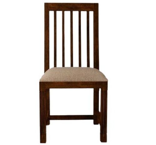 Brown Indian Style Machine Cutting Solid Teak Wood Portable Chair For Drawing Room