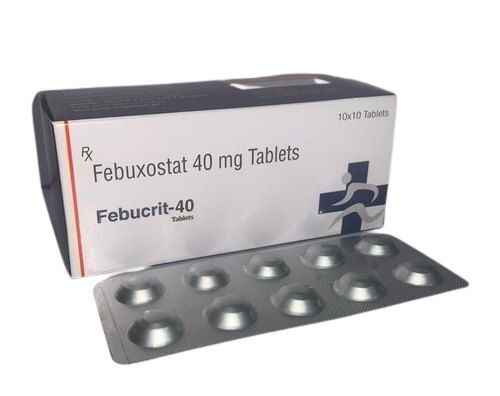 White Febucrit 40 Mg Tablets, 10X10 Pack