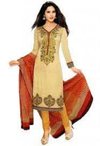 Golden Indian Region Elegant Look And Full Sleeves Comfortable Embroidered Ladies Salwar Suit